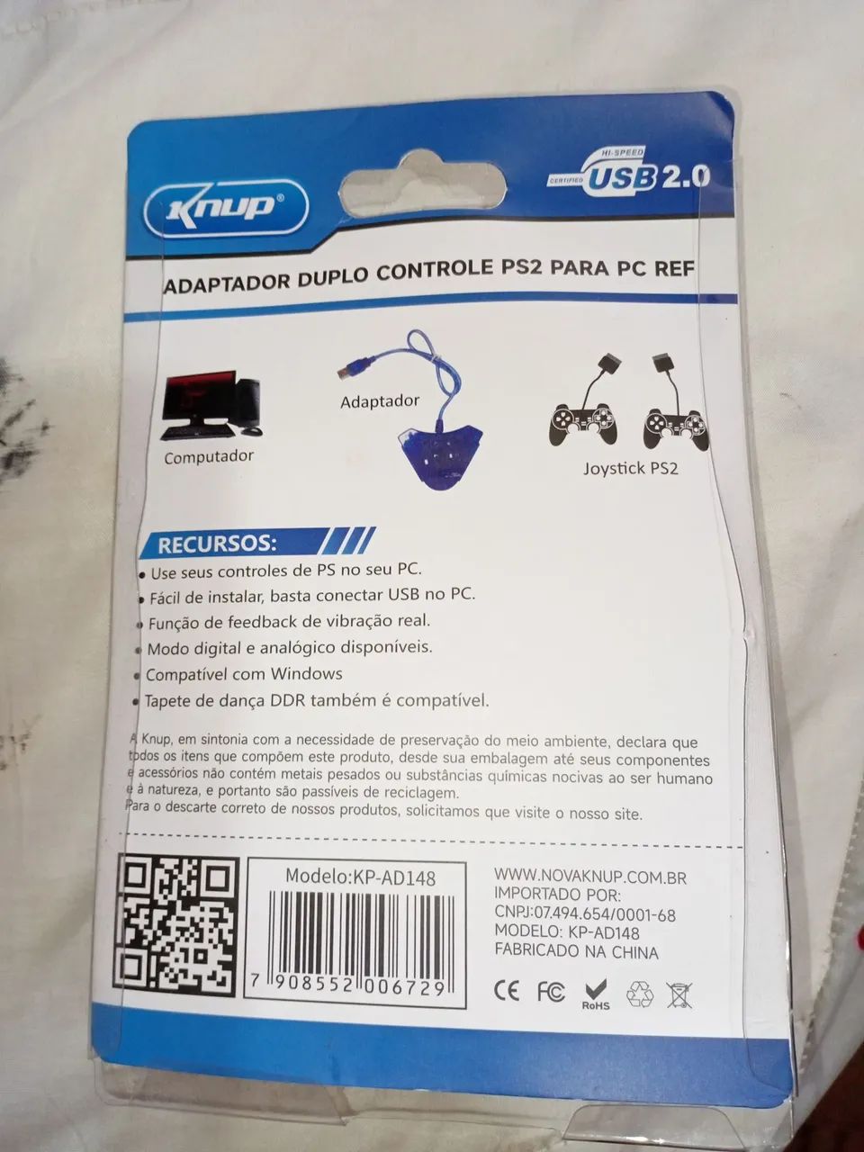 adaptador duplo controle de ps2 para pc - Foto 2