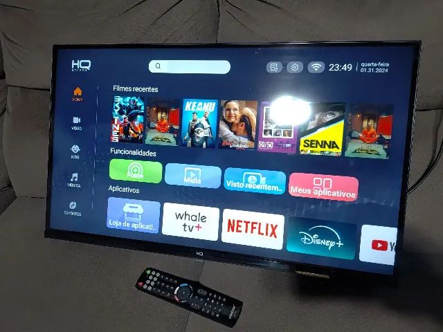 Smart TV Televisão 32 Polegadas HQ Wi-Fi Netflix YouTube - Detalhe - Foto 4