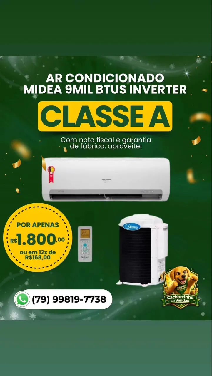 Ar condicionado Midea 9 mil btus inverter 