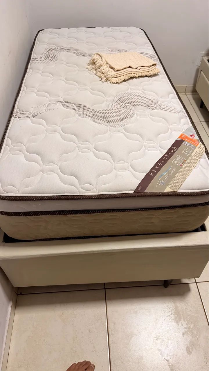CAMA BOX AUX E COLCHÃO SOLTEIRO - Foto 5