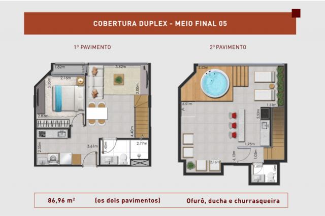 Prático e moderno - Cobertura Duplex 1 Quarto - LIV - Foto 12