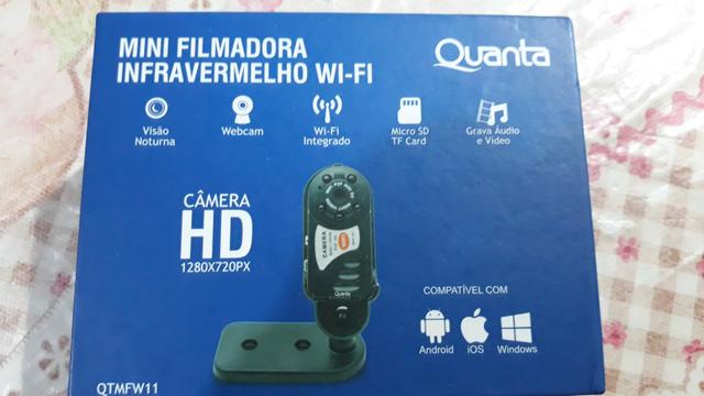 Mini filmadora wi-fi quanta nova na caixa