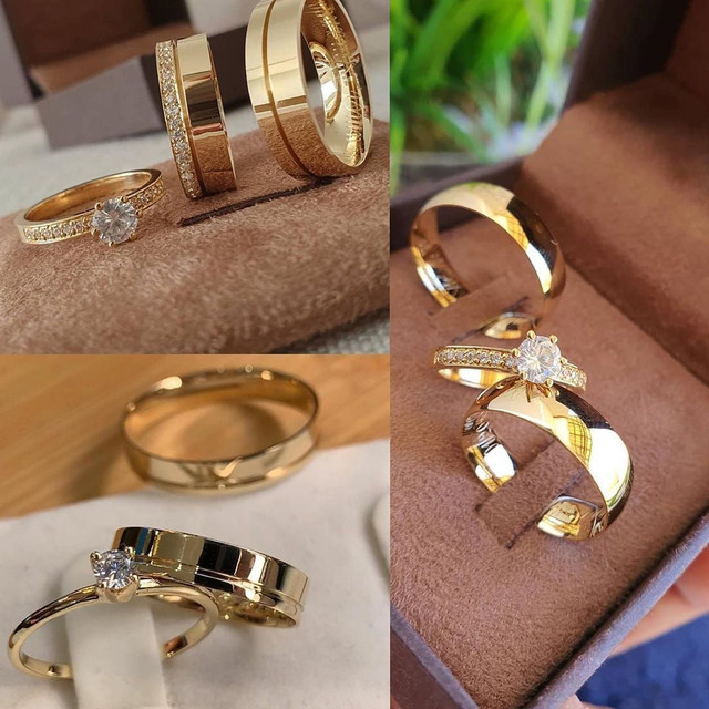 ANÉIS DE NOIVADO OURO 18K - Foto 5