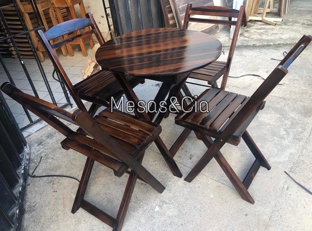 Mesa de cadeira madeira de LEI - Foto 3