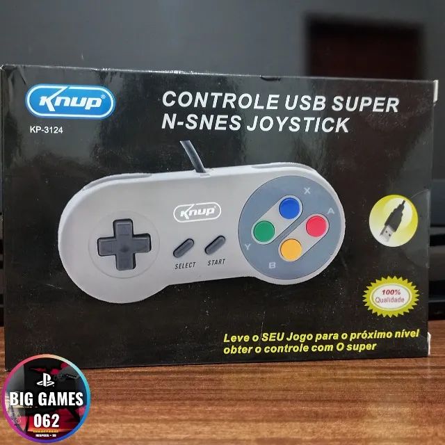 Controle USB Super Nintendo Snes Emulador Computador KNUP KP-3124