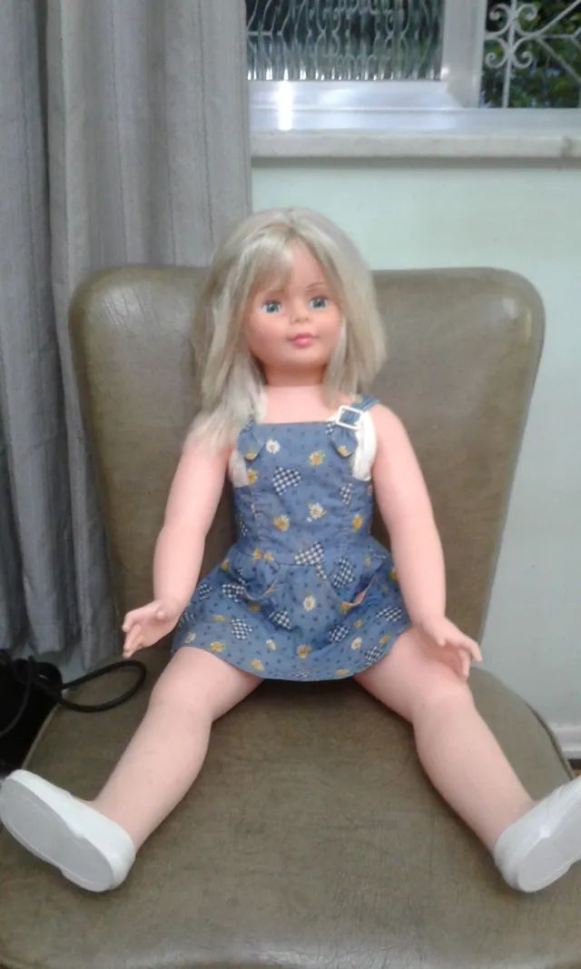 roupa vestido de boneca grande antiga da estrela anos 80s
