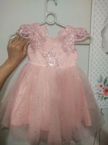 Vestido Moana Baby Aniversario Infantil Festa Super Luxo - R$ 116,82