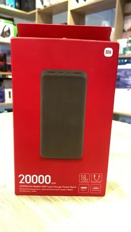 Bateria Externa Power Bank Xiaomi 20000MAH Preta - Loja Fisica - 4x Sem Juros