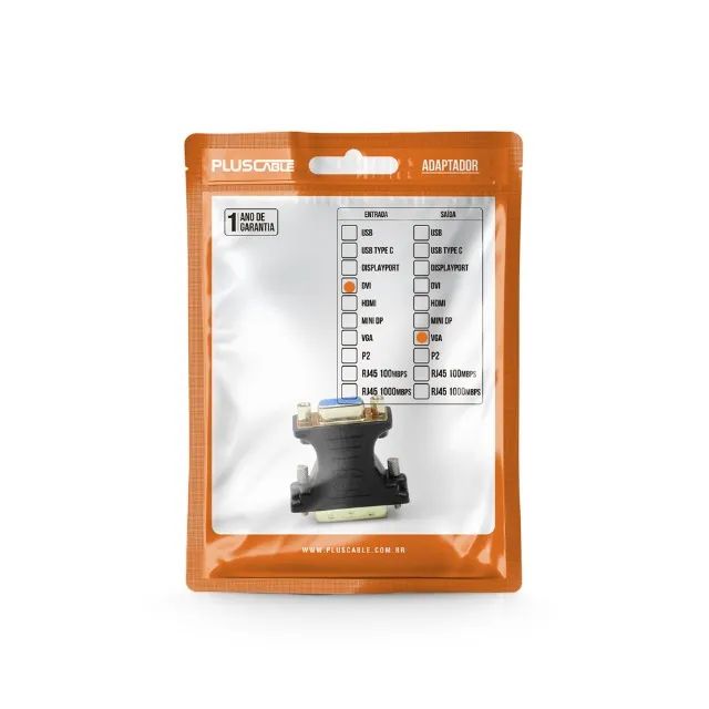 Adaptador DVI para VGA PlusCable ADP-DVIVGA10BK - WZetta - Foto 2