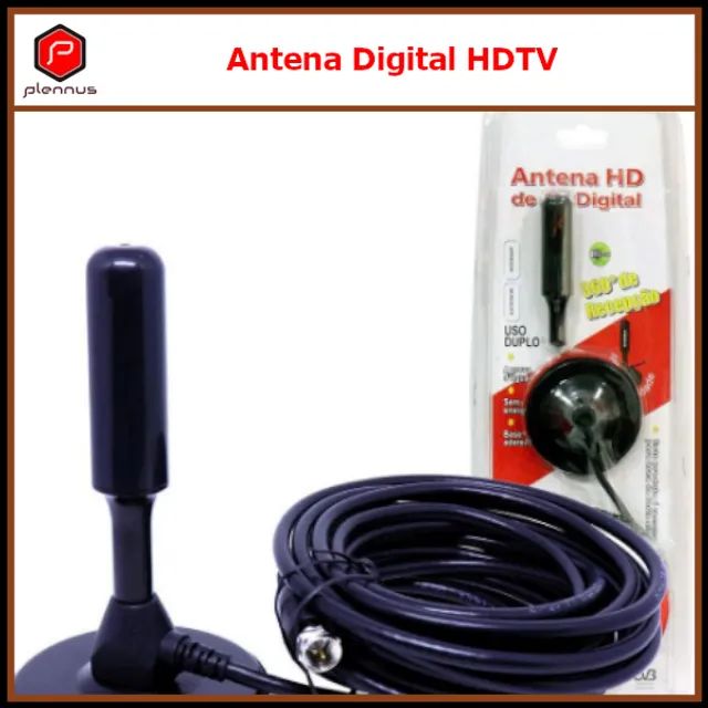 Antena Digital Interna/Externa para Smart TV cabo com 5m base Imã HDTV/UHF/VHF z272 - Foto 4