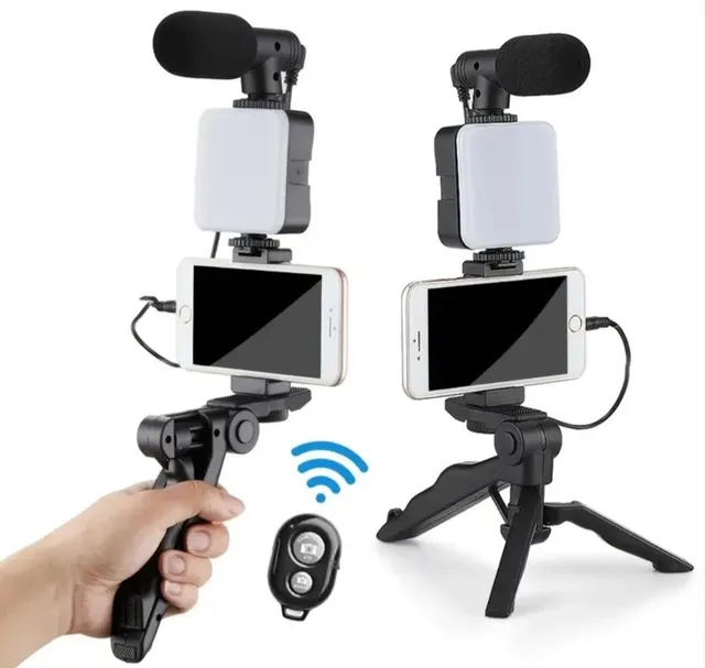 Microfone e suporte