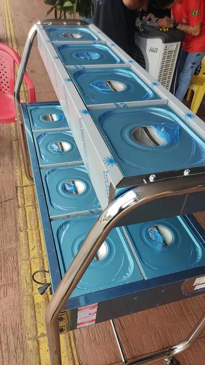 Mesa térmica dupla quente e fria , cuba , estufa , réchaud , buffet  - Foto 3