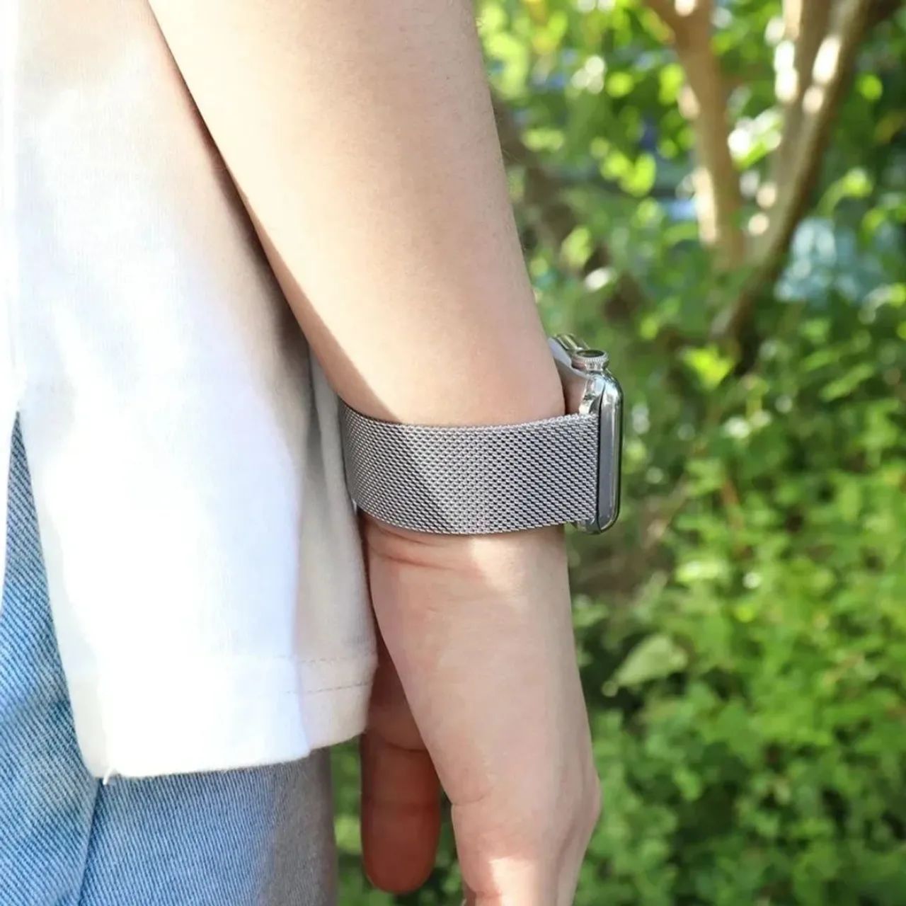 Pulseira Milanese de aço inoxidável para smartwatch  - Foto 2
