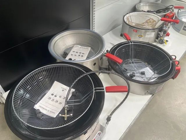 FRITADEIRA TACHO DE MESA 7,5L COM PENEIRA 35CM BACIA ESMALTADA TH.702 - MARCHESONI  - Foto 4