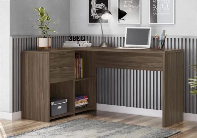 sala escritorio mesa office em L - Foto 2