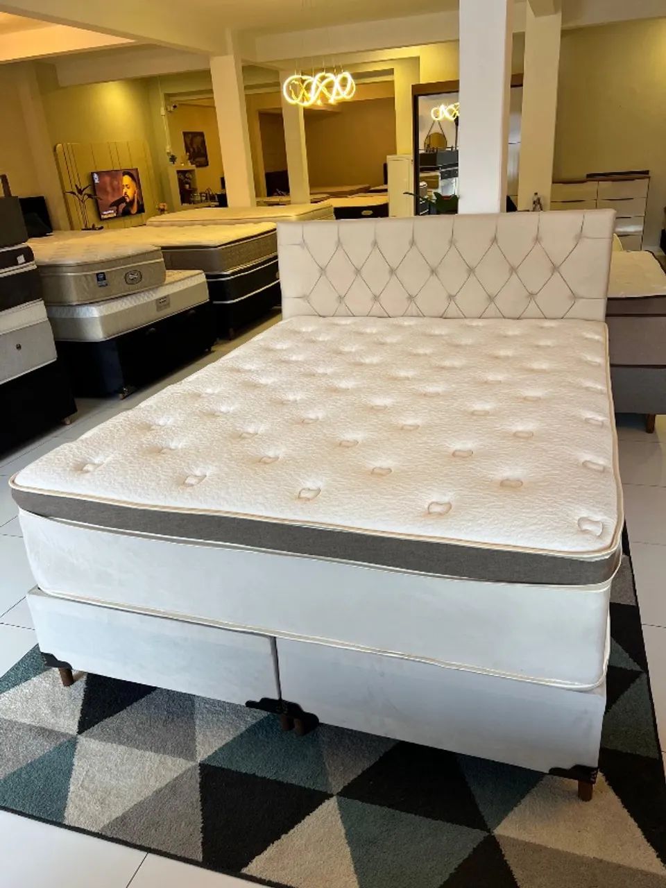 Cama box Casal QUEEN COM CABECEIRA - Entrego!! 