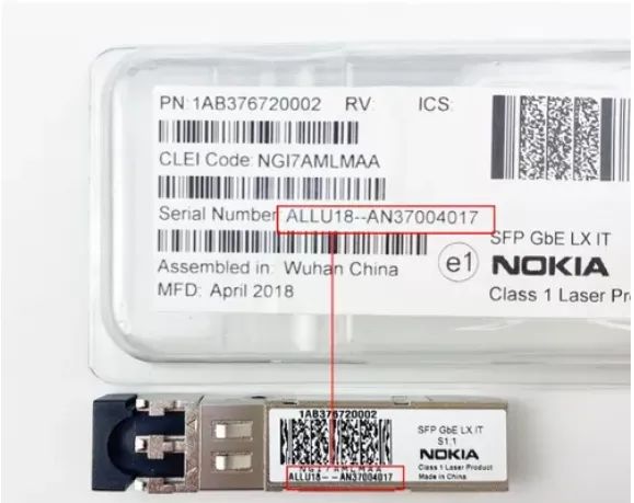 Nokia 1ab376720002 Sfp Lx It S1.1 1000base-lx 1310nm 10km