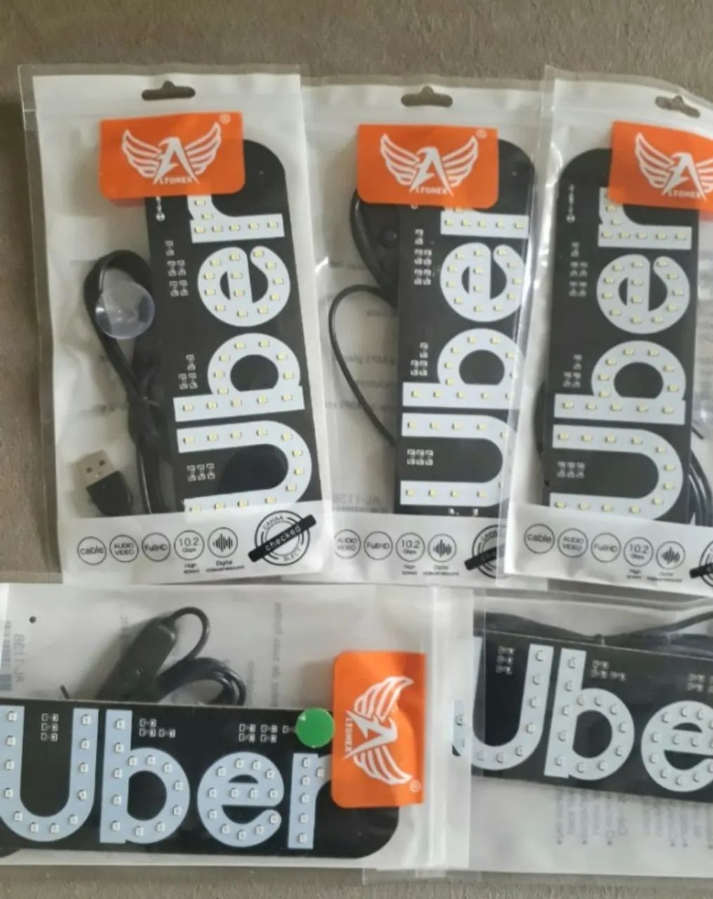 Placa luminosa uber várias cores