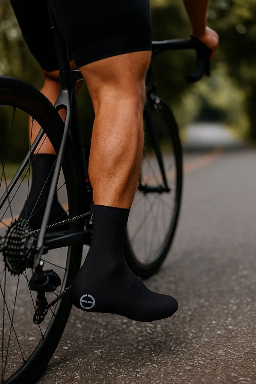 Botinha para Sapatilha de Ciclismo ERT Preta Lisa - Foto 2
