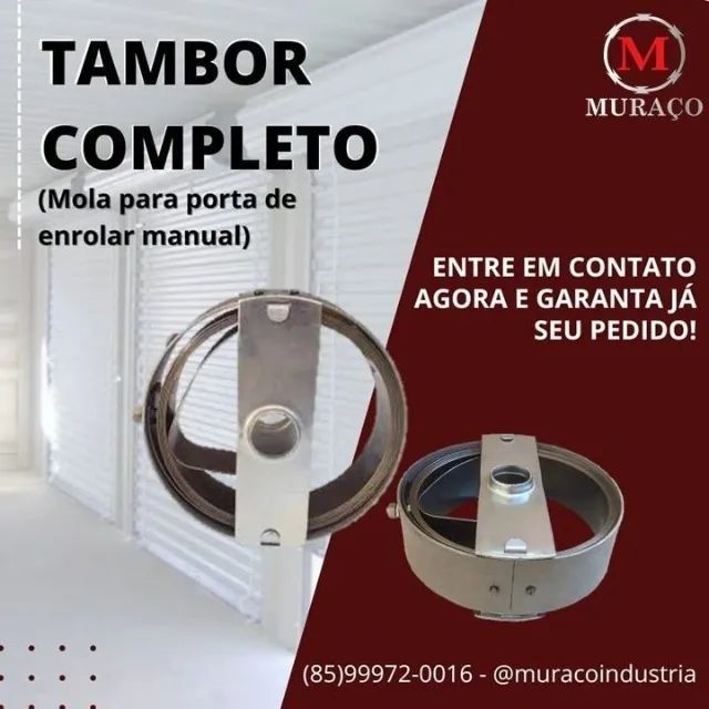 Tambor / Bobina / Mola para porta de enrolar manual - Foto 3