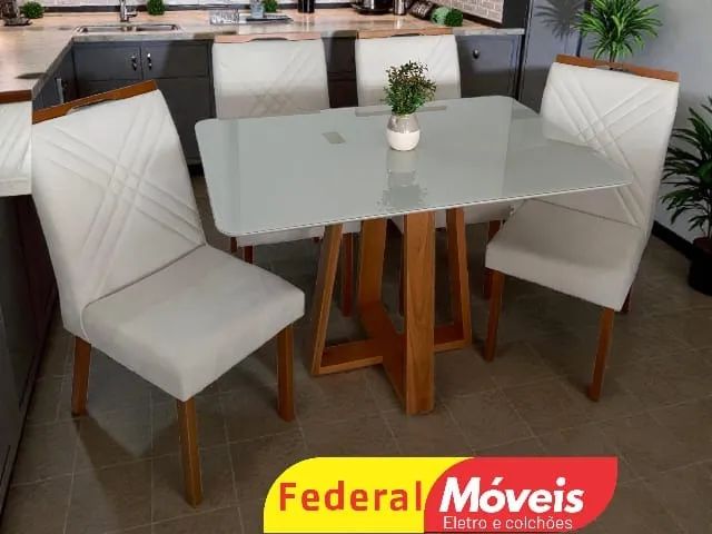 Mesa de Jantar 1,20x90cm c/ 4 Cadeiras ENTREGAMOS HOJE