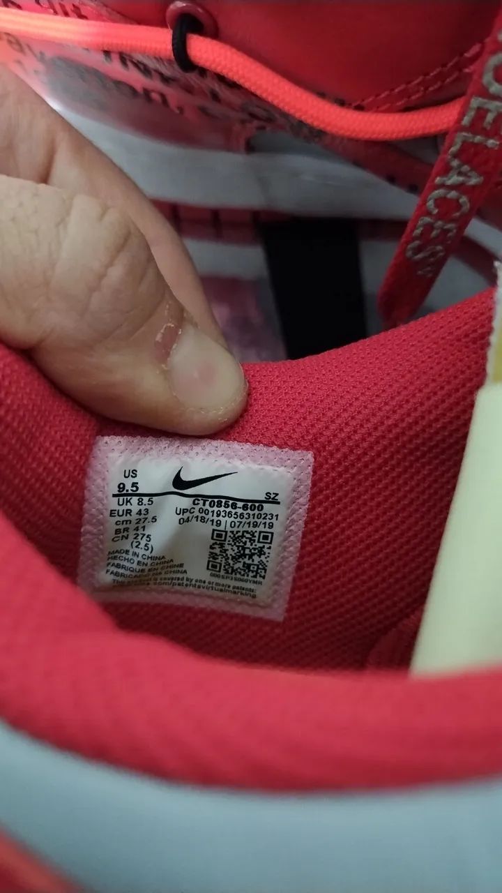 Dunk off-white university red raridade t:41 - Foto 5