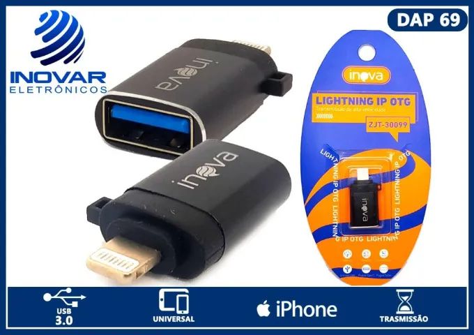 Adaptador OTG usb p/ IOS Iphone ZJT-30069 Inova