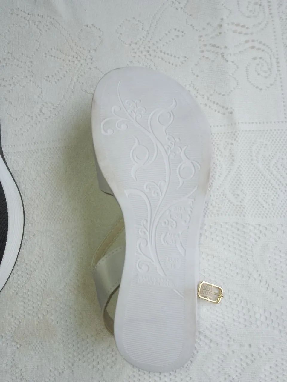 Sandálias Anabela Feminino Lulope Meninas Infantl Branco - Foto 4