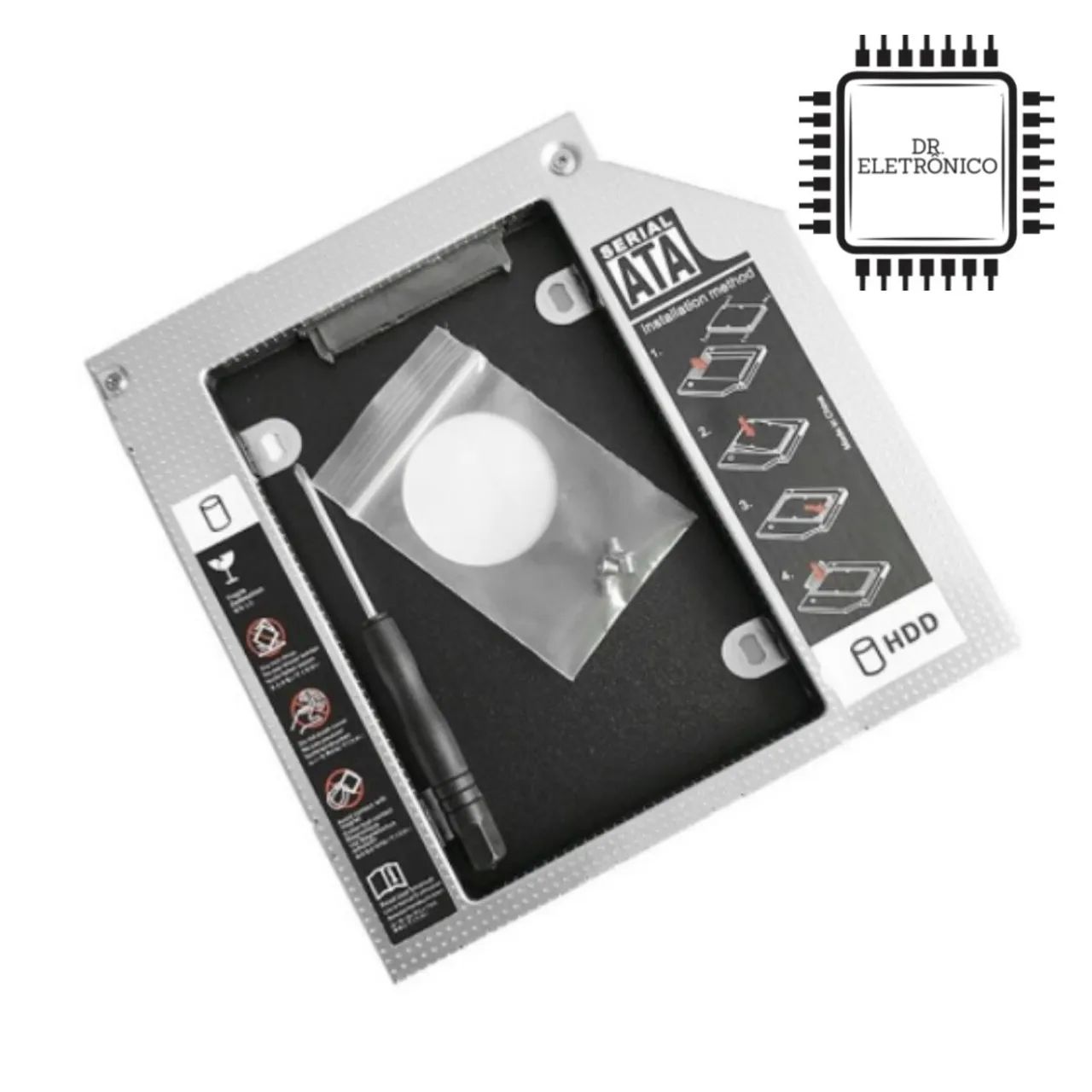 Adaptador Caddy Dvd Para Segundo HD Ou Ssd 2.5 Sata 12.7mm - Foto 3