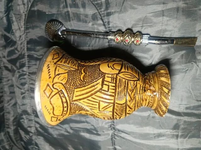 cuia artesanal e bomba para  chimarrão  - Foto 5