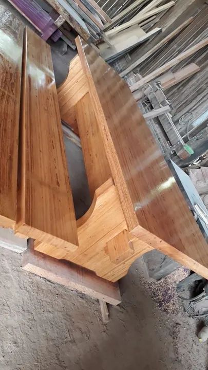 Mesa de madeira maciça de demolição - Foto 5