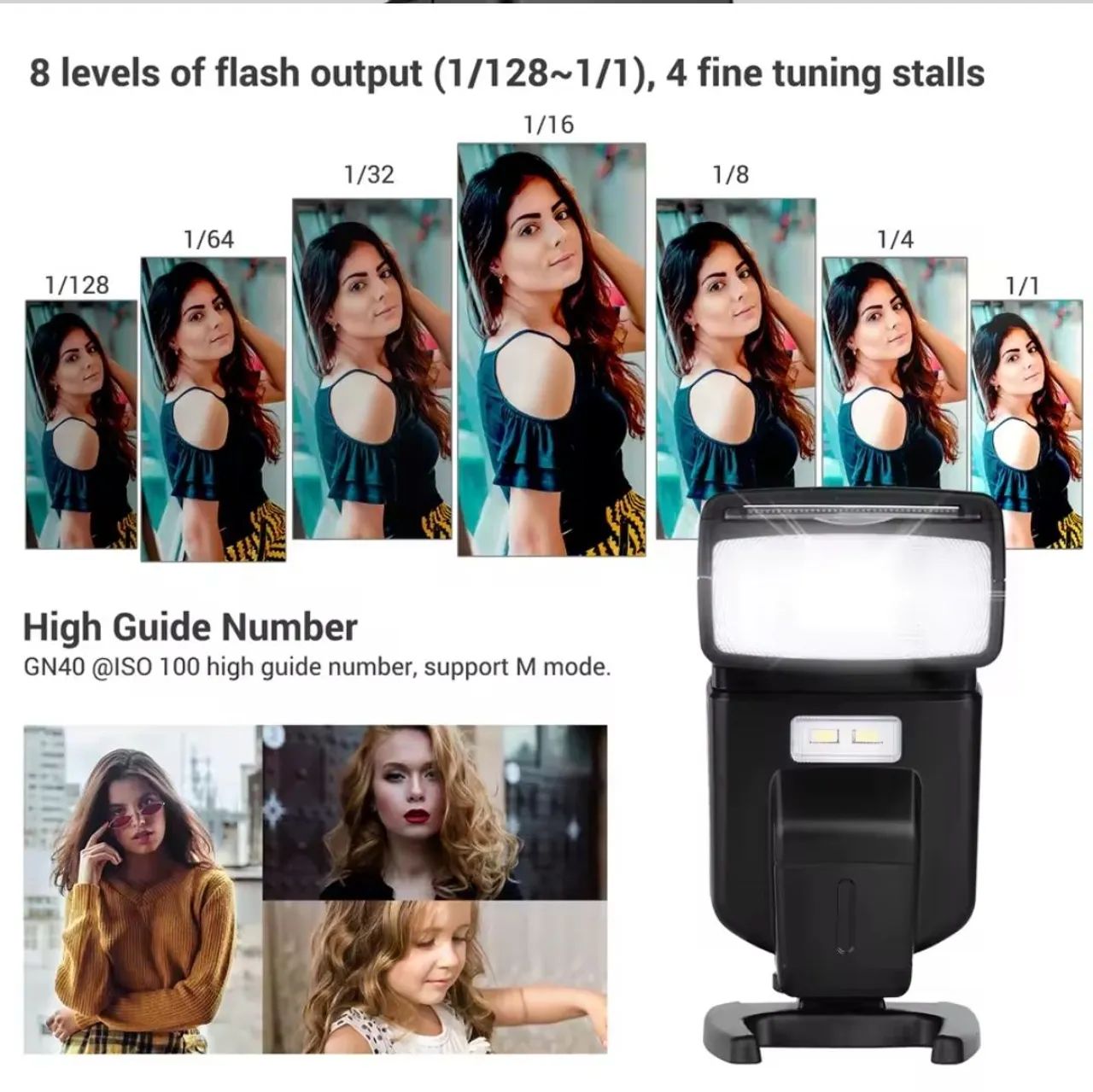 Flash Andoer Speedlite GN40 com LED  - Foto 4