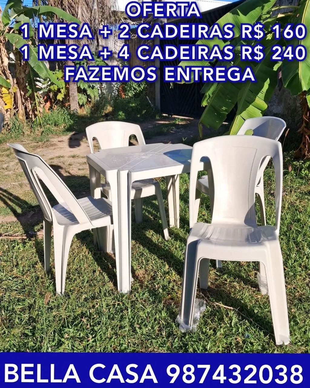 CONJUNTO DE MESA E CADEIRAS DX 6ZZA - ÓTIMA OFERTA ZNS SS ZE ENTREGA 