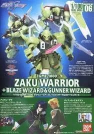 ZGMF-1000 Zaku Warrior With Blaze Wizard And Gunner Wizard