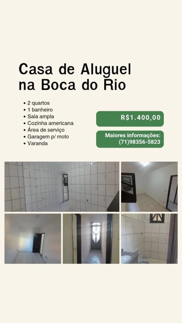 Aluga-se casas de dois quartos na Boca do Rio