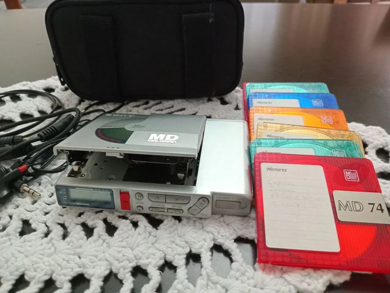 Mini Disc Player Sony MZ-R 37com Case e 7 mini disc lê descrição  - Foto 4