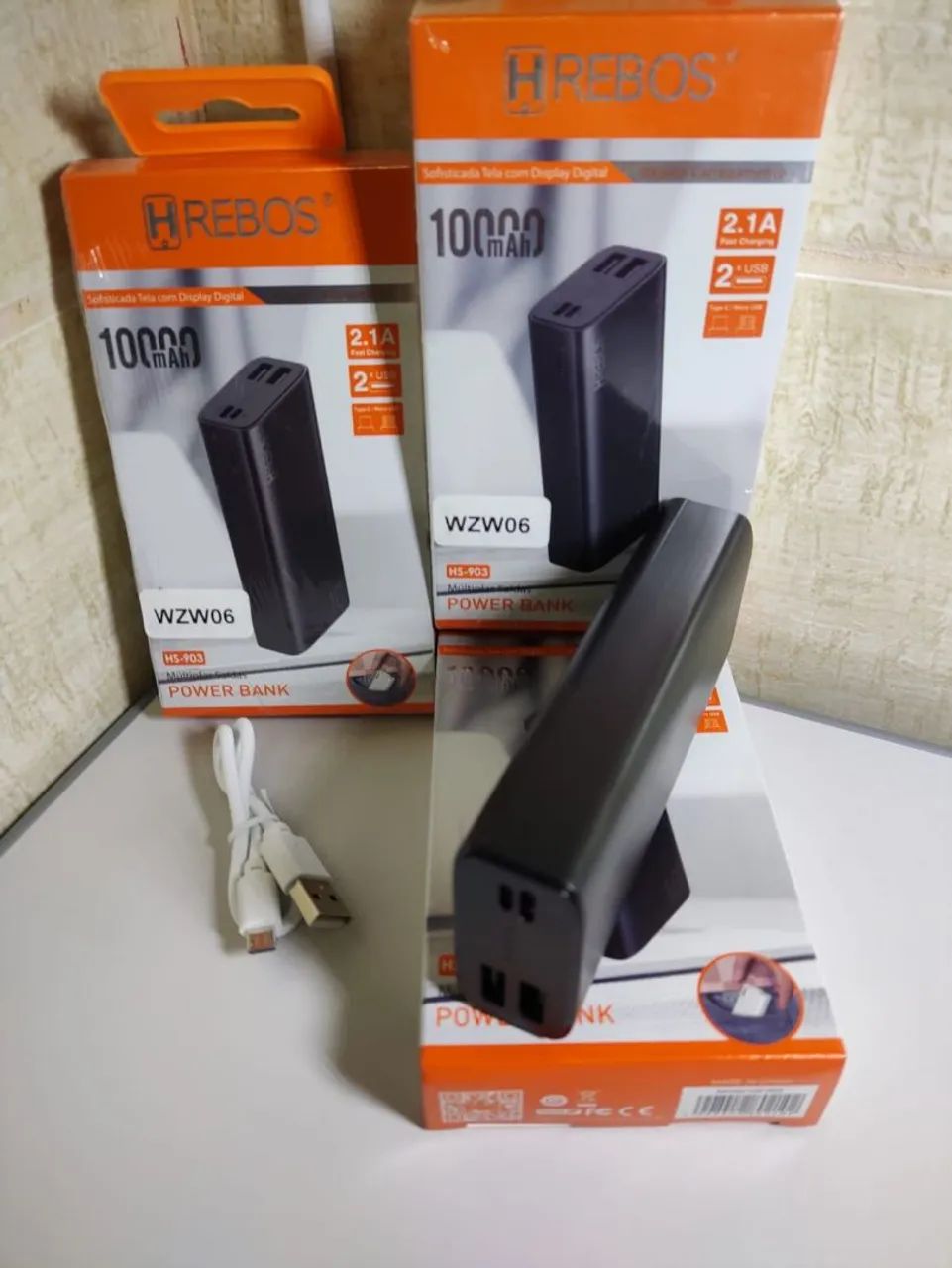 Power Bank HREBOS 10000mAh - Carregamento Rápido - Foto 2