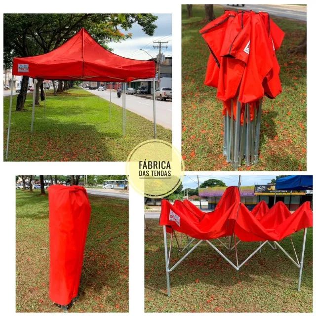 TENDA SANFONADA 3X3 NA LONA DE NYLON 