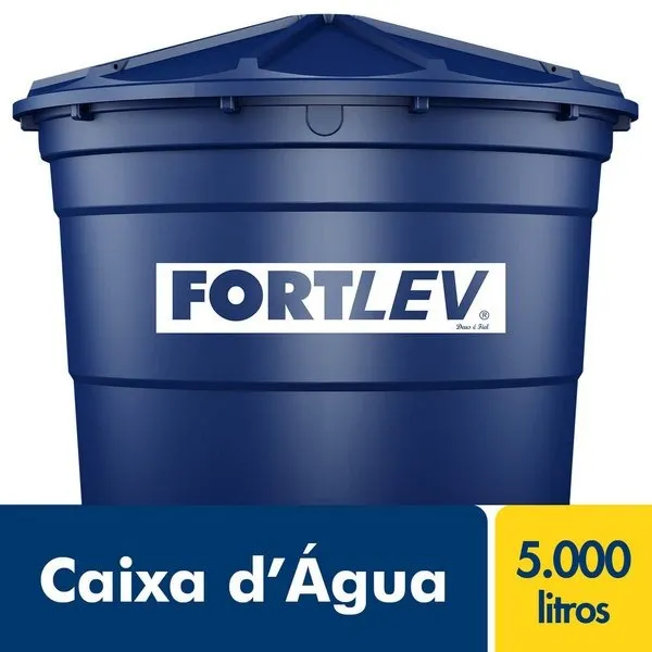 CAIXA DE POLIETILENO 5.000L C/TAMPA FORTLEV 2,00x2,45xBase 1,85