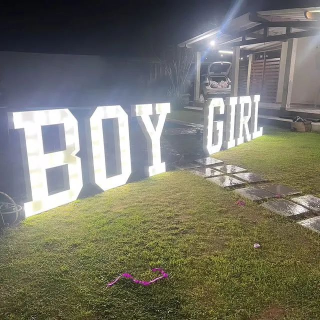 Letreiro chá revelação boy girl