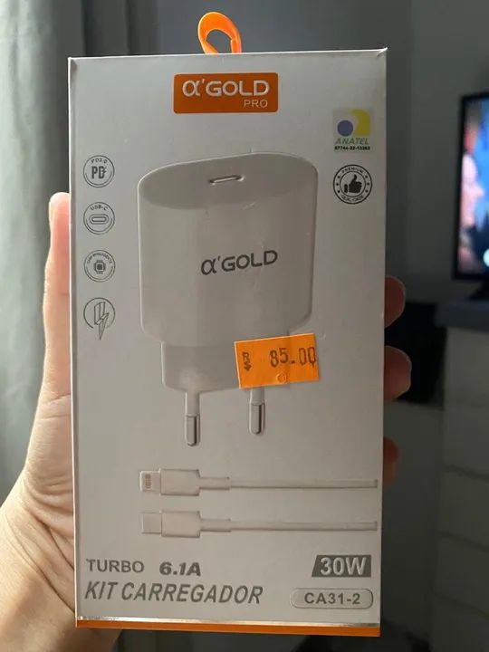 Carregador de Iphone Turbo 30W USB-C O'Gold - Novo - Foto 2