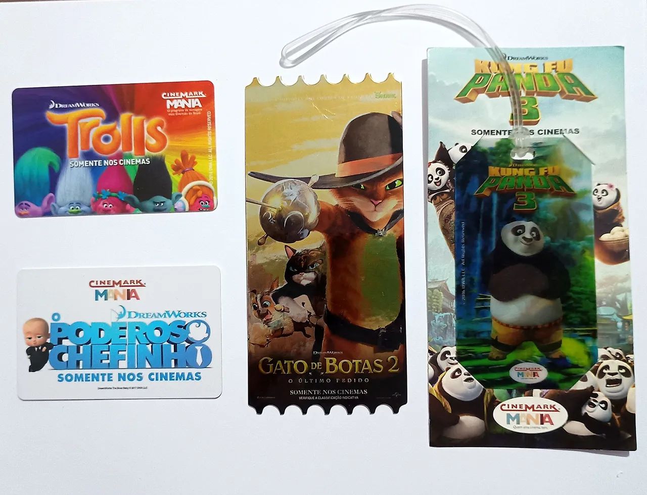 Kit balde card cartão Kung Fu Panda gato de botas trolls chefinho Cinemark Cinépolis geek - Foto 5