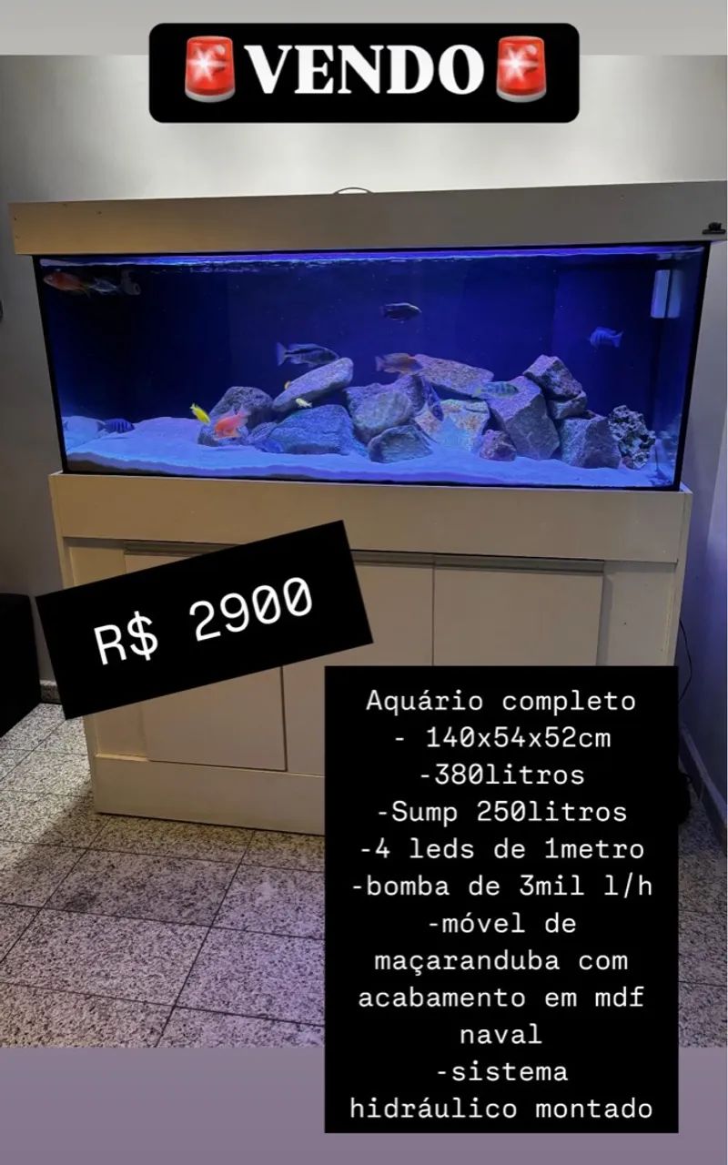 Aquário Completo 380 Litros