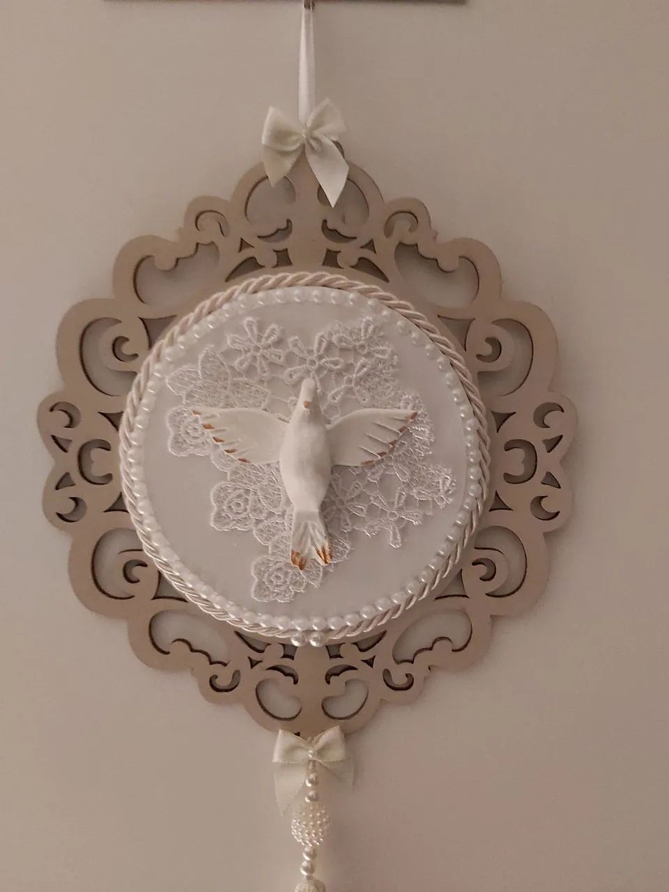 Mandala de Espirito Santo - bege e branco - Foto 3