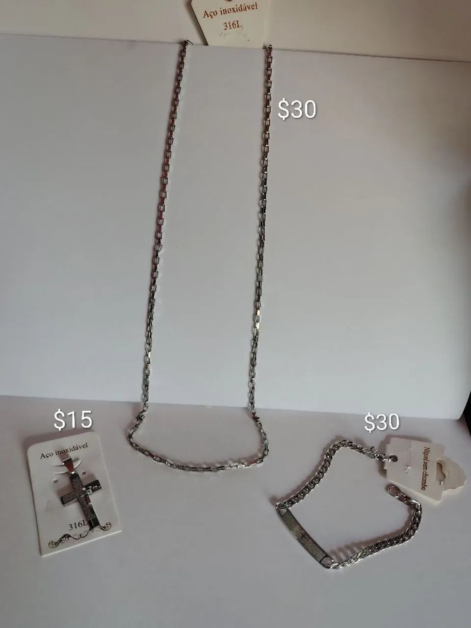 Kit corrente e pulseira masculino 