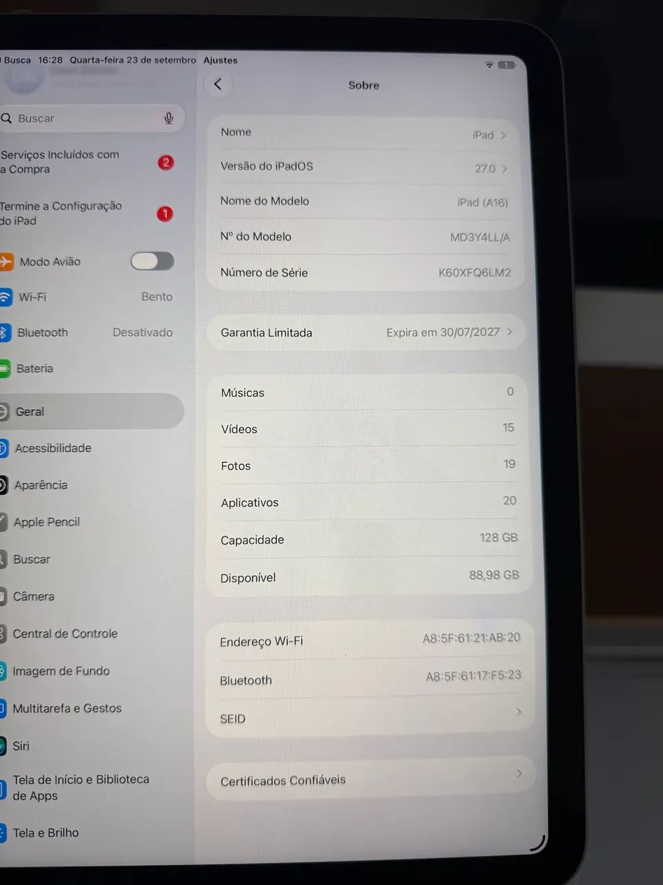 iPad 11 128gb - super novo com garantia até 2027 - Foto 3