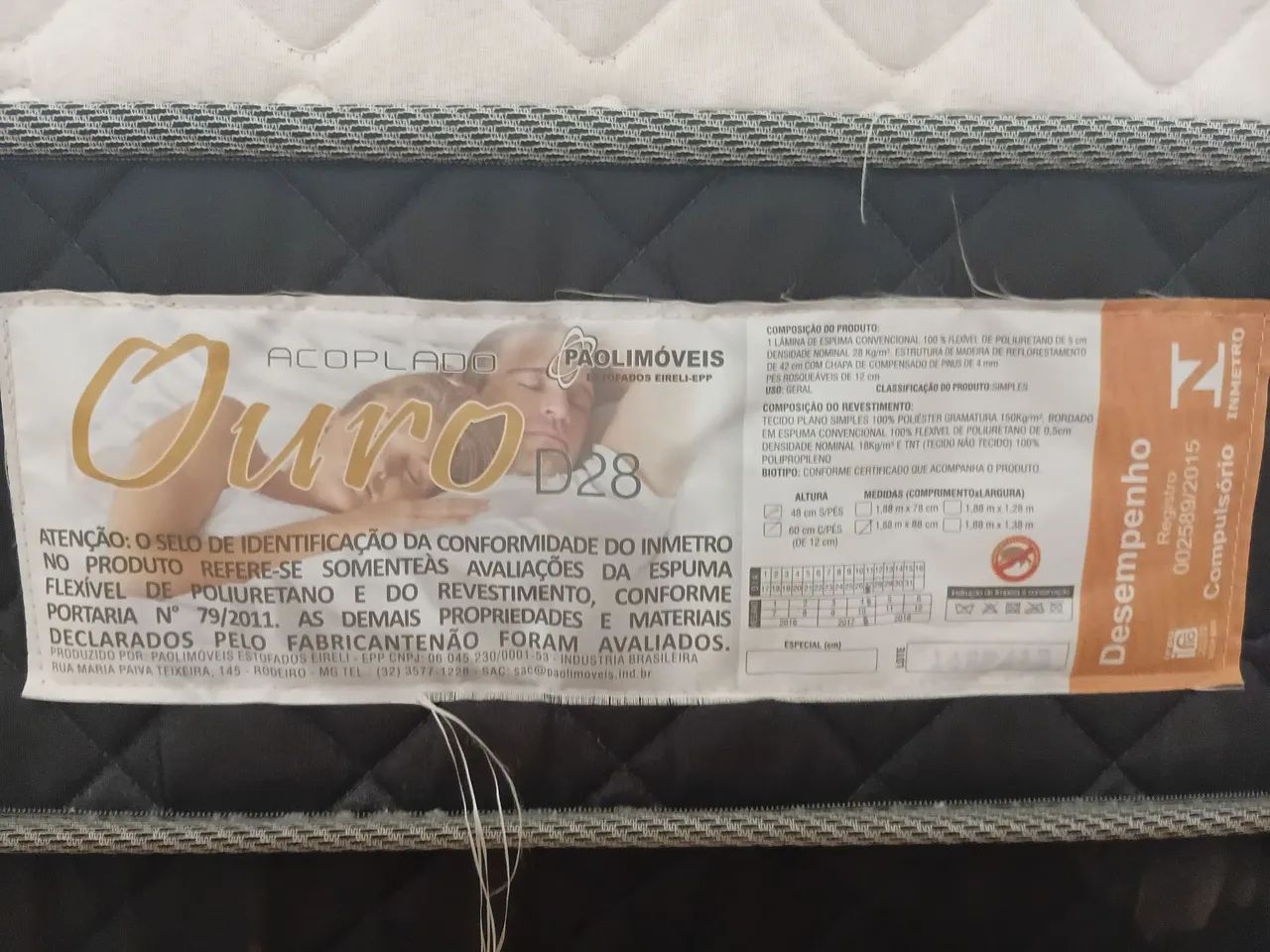 Cama Box Solteiro Colchão D28. C1,88xL0,88xA0,60  - Foto 4