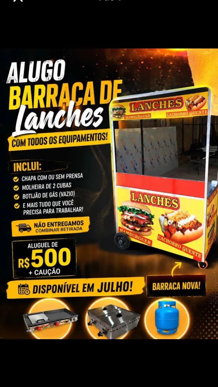 Barraca de lanche equipada