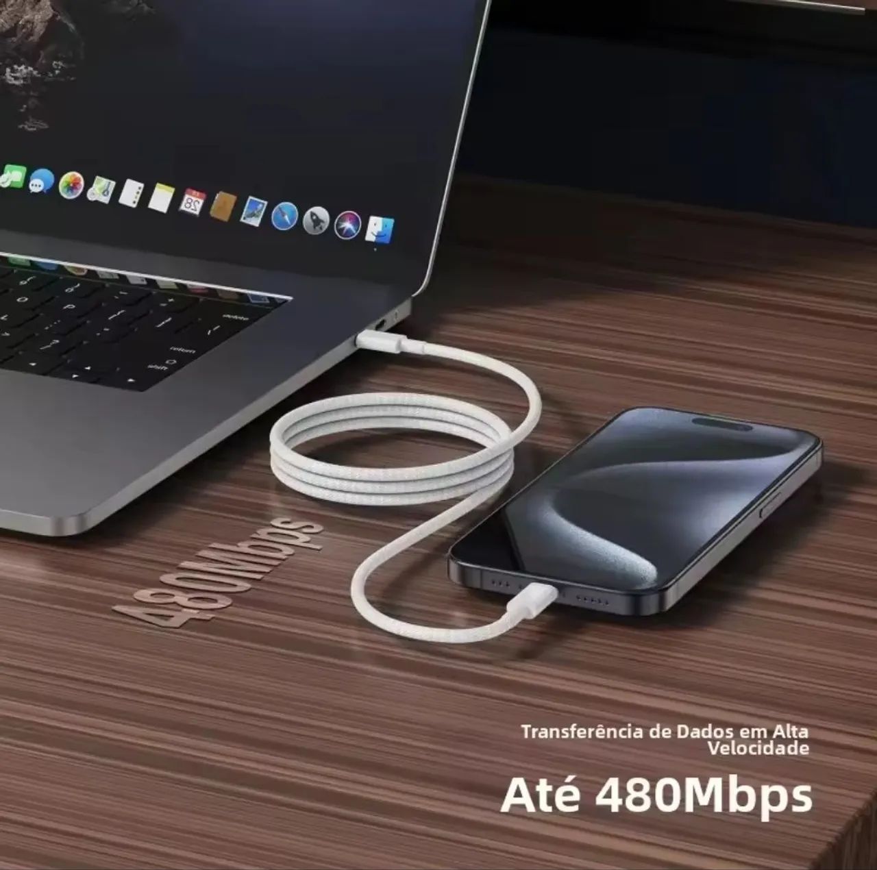 Cabo USB-C para USB-C para smartphone, pc - Foto 4