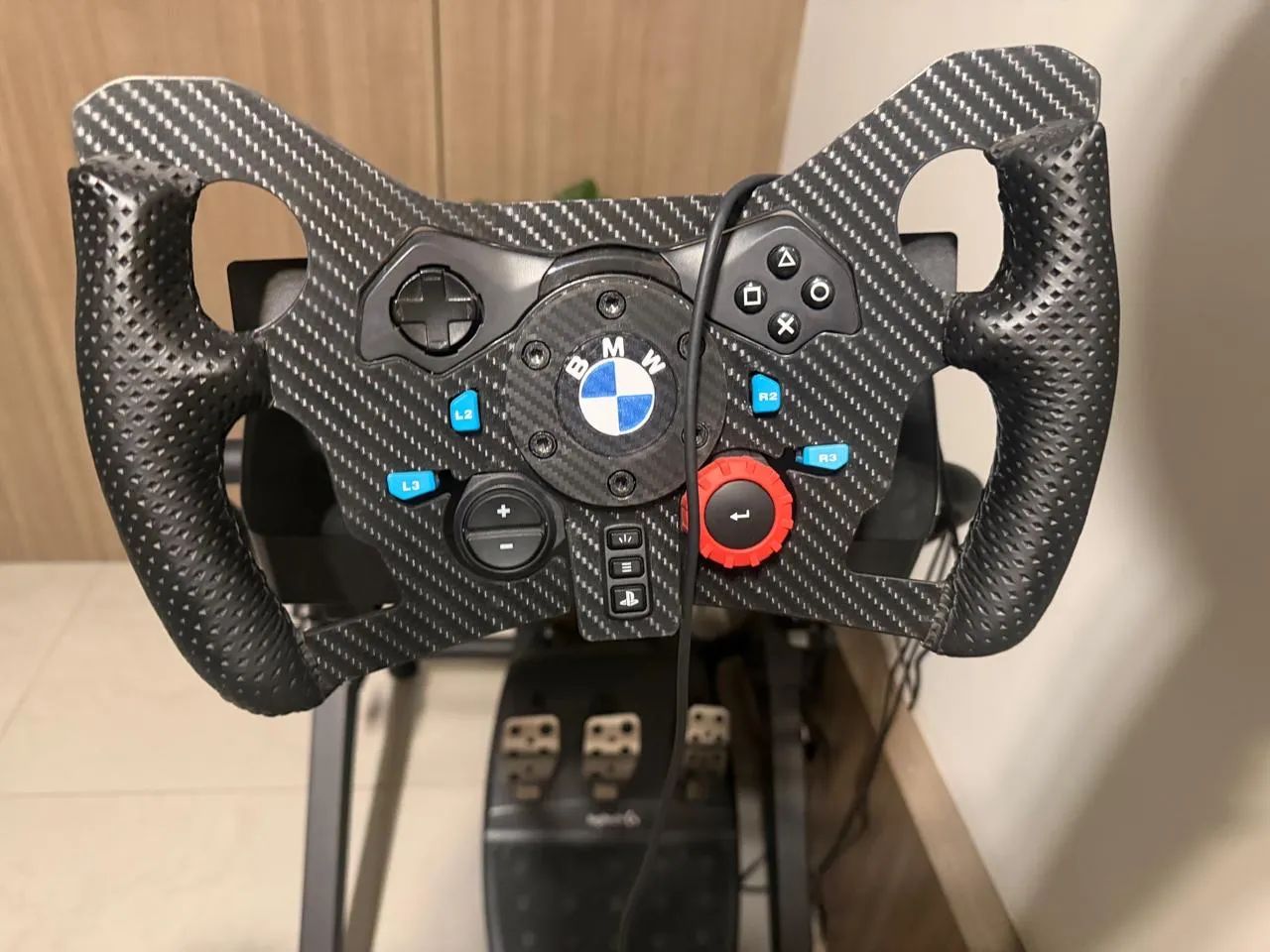 Volante logitech cockpit g29 com upgrades - Foto 3